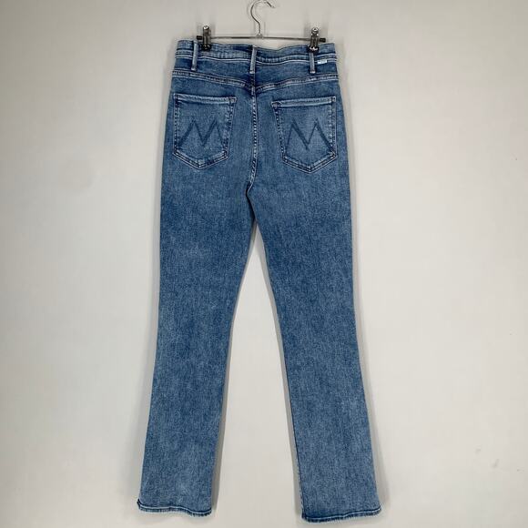 Mother Women Hustler Sneak High Rise Flare Jeans 32 Blue Denim On the Run 32 - Picture 11 of 13